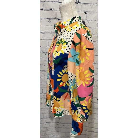 Kirundo Top Womens Small Blouse Bright Floral Top Sunflower Abstract NWT New - Picture 3 of 8